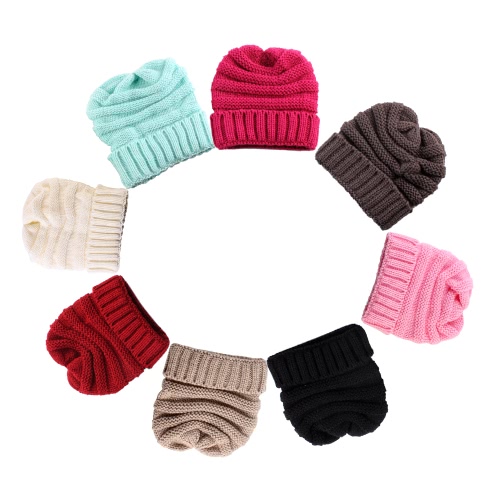 

Fashion Men Women Kid Fall Winter Warm Unisex Elastic Head Skull Cap Knit Knitted Wool Crochet Beanie Ski Blank Color Hats
