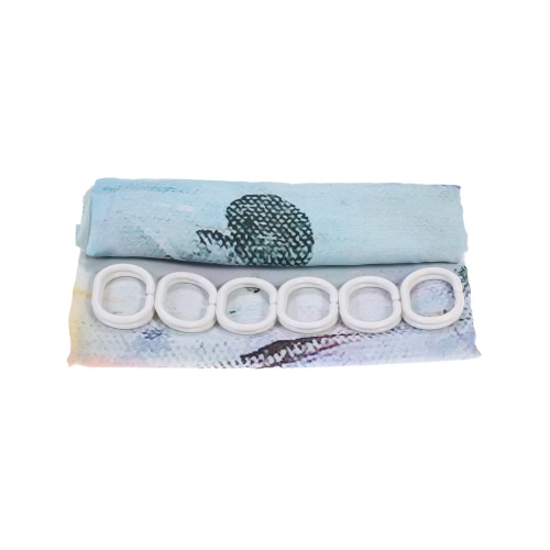 

72 * 72'' Printed 3D Effect Decorative Bathroom Curtain Polyester Waterproof Mildewproof Shower Curtain with 12pcs Hooks