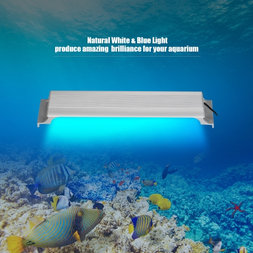 

Aquarium LED Lighting Fish Tank Light Hood with White & Blue LEDs 5730 Lamp Beads for 35/ 40/ 47inch Auaqrium