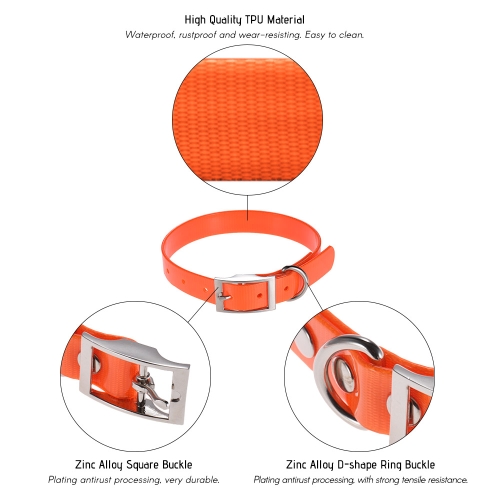 

SSC002TY TPU Dog Collar Adjustable Durable Waterproof Pet Dog Collar Strap Pure Color