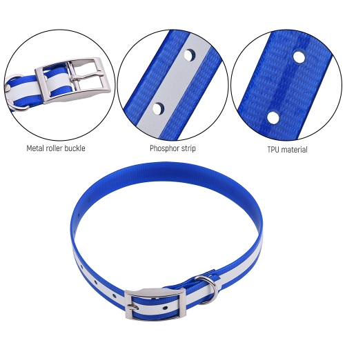 

SSC002TY TPU Luminous Dog Collar Adjustable Durable Waterproof Night Safe Pet Collar Strap