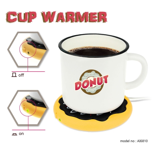 

Personality Silicone Coaster Donut Desktop Tea Coffee Cup Mug Mat Heater USB Heat Preservation Mat Warm Keep Drink Warm