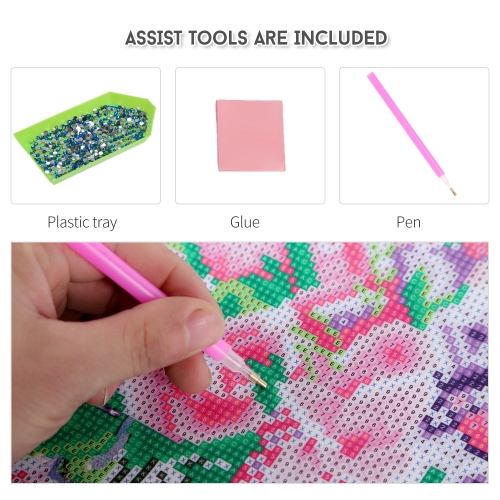 

12 * 12 inches/30 * 30cm DIY 5D Diamond Painting Kit House Resin Rhinestone Mosaic Embroidery Cross Stitch Craft Home Wall Decor
