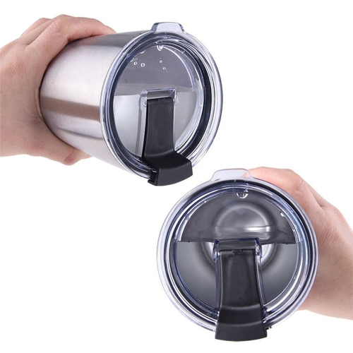 

Splash Spill Proof Lid for 20 30 oz Water Resistant Lid With Slider Closure Tumbler Cup Straw Friendly Travel Lid (Black 20OZ)