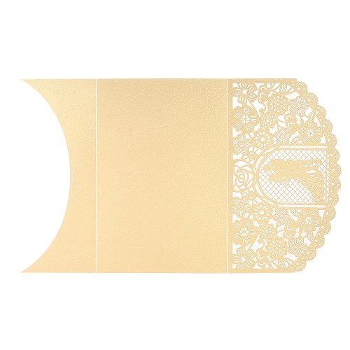 

Wedding Invitation Card Cover Pearl Paper Laser Cut Bridal Bridegroom Pattern Invitation Cards Wedding Anniversary Supplies--Gold