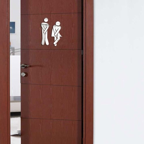 

Convenient 3D Toilet WC Man and Woman Mirror Wall Sticker DIY PET Home Removable Decoration Stickers