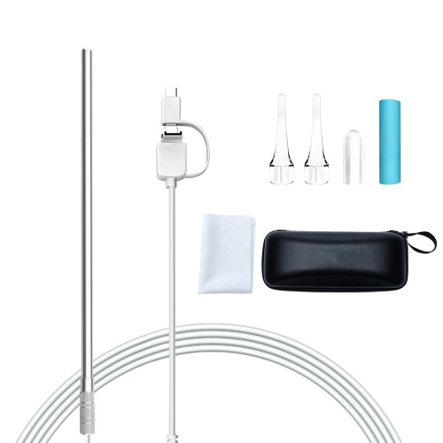 3-en-1 USB limpieza del oído earpick endoscopio LED luz multifuncional inspección del boroscopio cámara HD 720P visual oído cuchara cuidado de la salud herramienta de limpieza Earwax Clear Remover herramientas del oído limpiador para OTG Android Micro USB PC