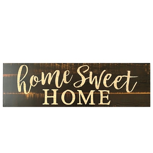 Home Sweet Home Script Design Large Rustic Wood Sign Distressed Solid Plaque Style 1