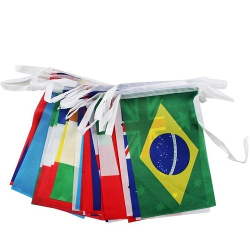 2018 World Crazy Cup String Nationalflagge Set von 32 Ländern Team Fahnen Banner Indoor & Outdoor Dekorationen Polyester Fußball Garten Party Decor