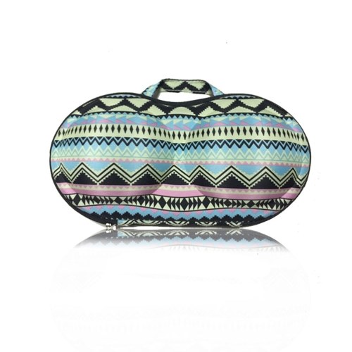 

Colorful Pattern Underwear Storage Box Portable Bra Bag with Mesh and Handle for Travel Fitness