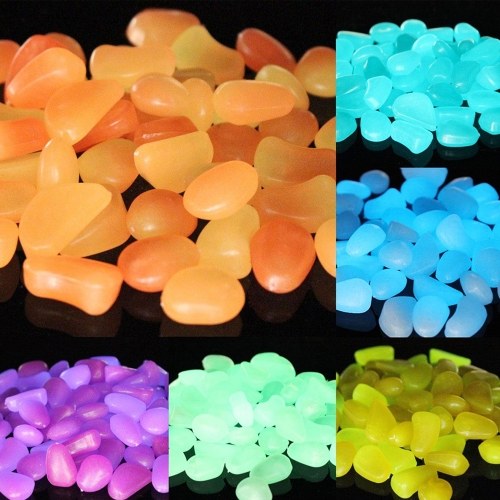 60pcs / sac cailloux lumineux pierres colorées