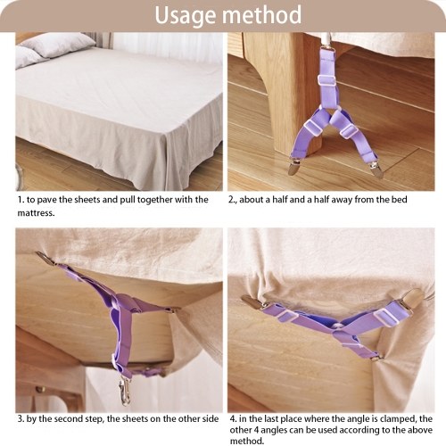 4ps Adjustable Triangle Bed Sheet Fasteners