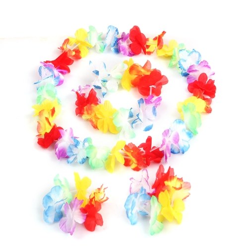 

4Pcs/Set Luau Tropical Hawaiian Wreath Summer Flower Party Decorations