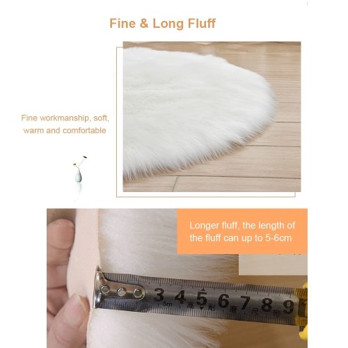 

Soft Plush Round Fluffy Rugs Artificial Wool Floor Mat Carpet
