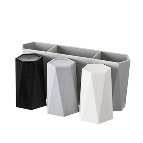 Wall-mounted Geometry 3 Cup Toothbrush Holder