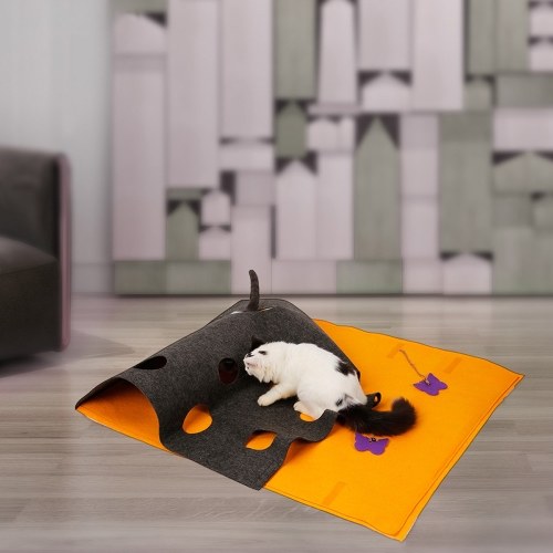 

Коврик для игры в кошачий войлок DIY Прятки ковер с отверстиями Разборный устойчивый к царапинам для кошек