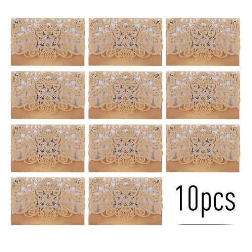 

10pcs Pearl Paper Floral Invitation Cards