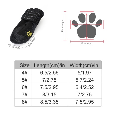 

Dog Shoes Boots Waterproof Shoes for Dogs with Reflective Strap Rugged Anti-Slip Sole Pet Paw Protectors 4 PCS