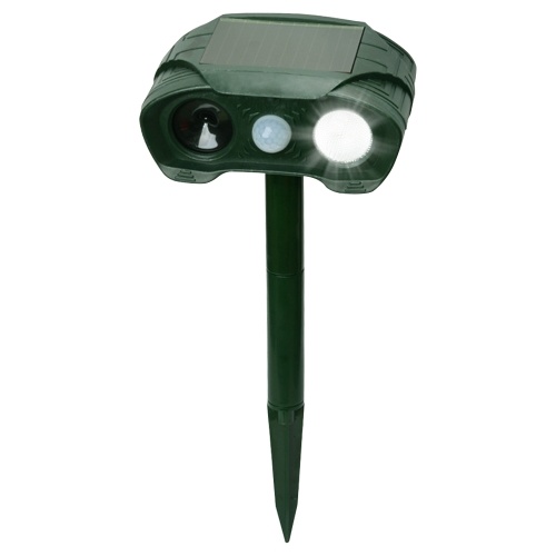 

Ultrasonic Animal Repeller Solar Powered Flashing Lights Repeller