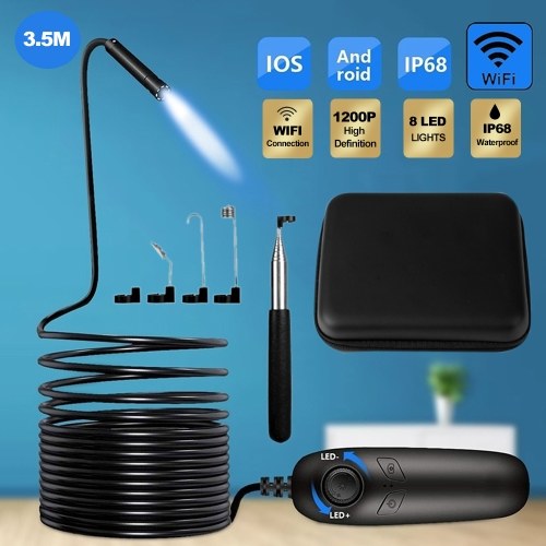 

1200P Wireless Endoscope IP68 Waterproof USB Rechargeable Inspection Camera