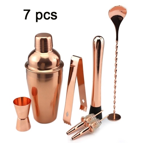 Delicate Wear Resistant Fall Resistant Rose Gold Stainless Steel Shaker 550ml 7 Parts