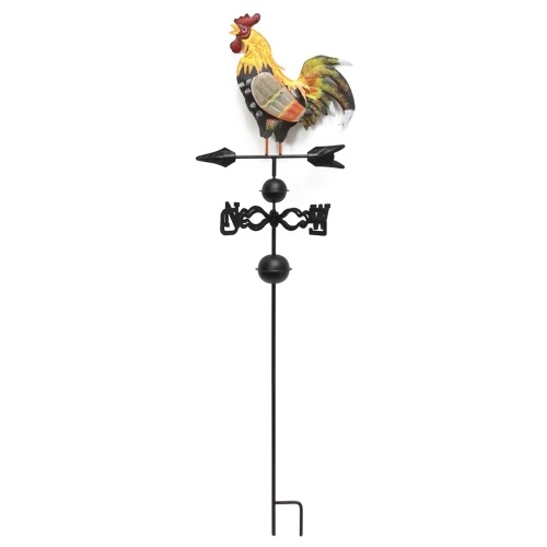 Segnavento a forma di gallo banderuola in metallo