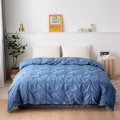 

Two-Piece Suit Quilt Cover Pillowcase Beddings US-Twin Model Dark Blue