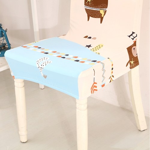 

Printed Chair Cover Soft Milk Silk Home Seat Protector Stretch Anti Dust