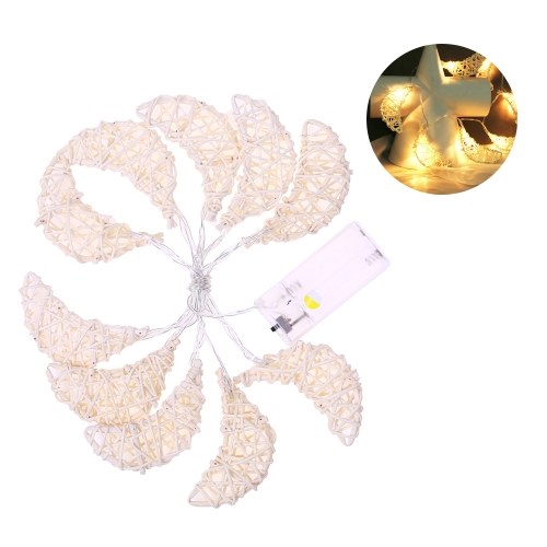 

10Led Rattan Fish/ Moon/ Heart/Star Fariy String Lights for Christmas Holiday Wendding Party Night Living Bedroom Decor