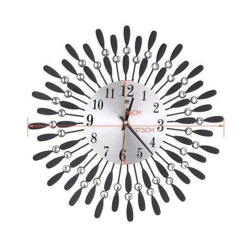 

Large Decorative 3D Iron Art Wall Clock Non-ticking Modern Wall Clock for Living Room Bedroom 3D Silent European Style Clock