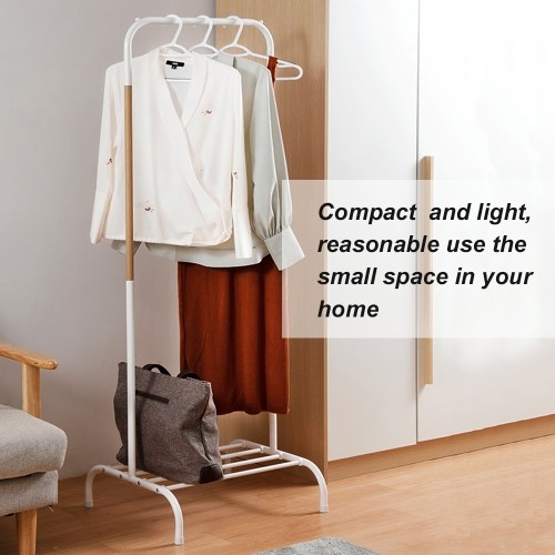 

Garment Rack Clothes Hanger Simple Household Clothing Stand Rack with Bottom Shelves