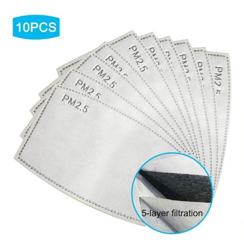 10Pcs Mascarilla desechable para la boca Reemplace las almohadillas internas Filtro Transpirable Antipolvo Máscara de la cubierta facial （No médico）