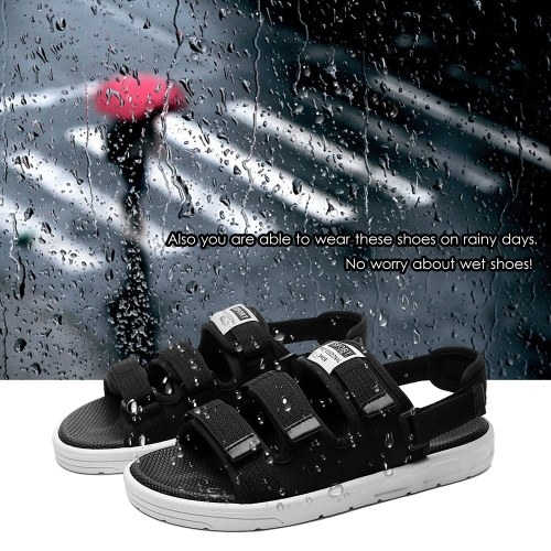 

Anti-Slip Rubber Sandals Unisex Shoes with Open Toe Design Comfortable Footbed Flat Shoes for Traveling Hiking Sea Beach Camping