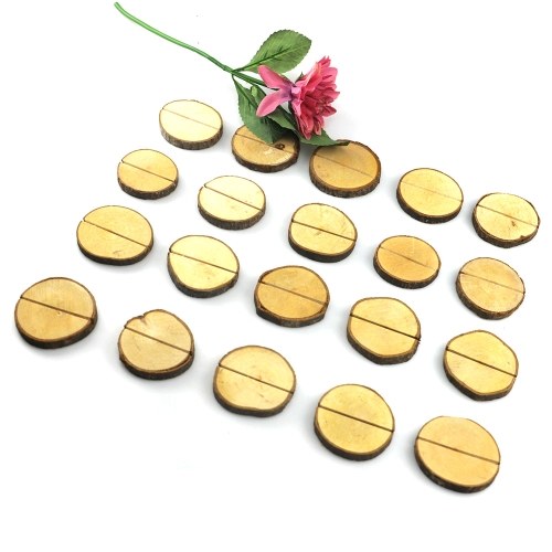

20PCS Wooden Artware Log Bark Card Clip Wedding Home Festival Decoration Message Card Base
