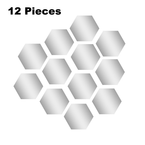 

12 Pieces Removable Acrylic Mirror Setting Wall Sticker Decal