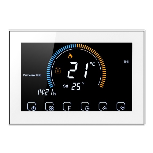 

95-240V Programmable Thermostat 5+1+1 Six Periods Touchscreen LCD