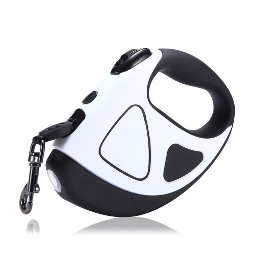 

Retractable Dog Leash with LED Flashlight for Dogs, 360°Tangle-Free Extendable Leash, Nylon Cord Dog Leash with Anti-Slip Handle, One-Handed Brake, Pause, Lock (3m)