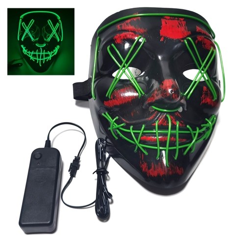 

Glow Mask Modes Adjustable EL Wire Light Up Skull Luminous Mask Costume Party for Halloween