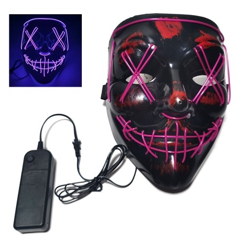 

Glow Mask Modes Adjustable EL Wire Light Up Skull Luminous Mask Costume Party for Halloween