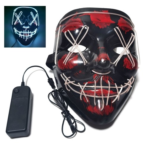 

Glow Mask Modes Adjustable EL Wire Light Up Skull Luminous Mask Costume Party for Halloween