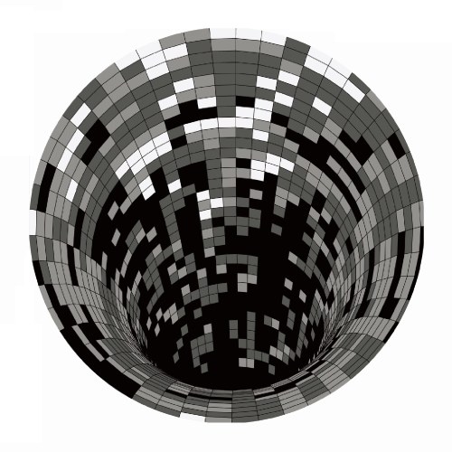 

3D Space Round Carpet Checkered Vortex