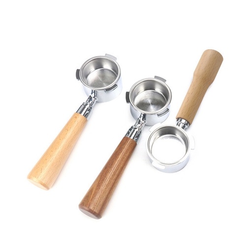 51mm Coffee Bottomless Portafilter with Filter Basket & Wooden Handle 
