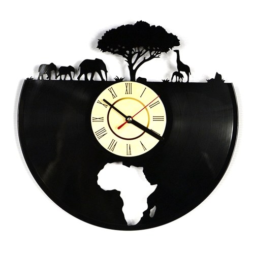 Reloj de pared con disco de vinilo