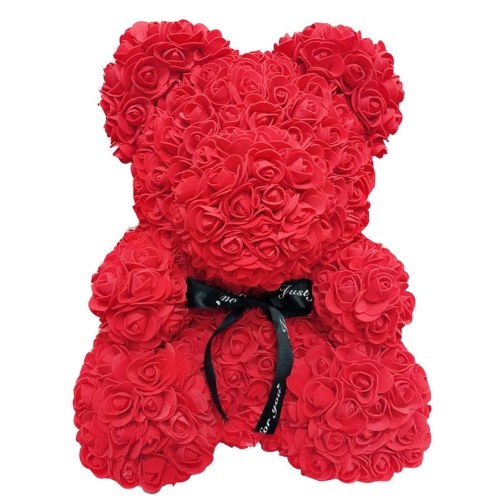 

Rose Teddy Bear 10 Inches Tall Flower Bear