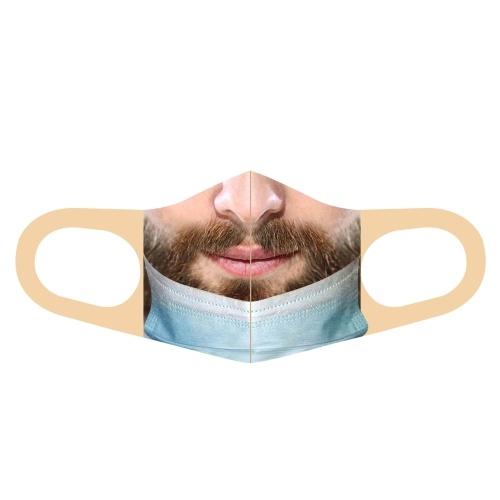 

Adult Male/Female Halloween Party Supplies Interesting 3D Pattern Washable Reuseable Breathable Anti-Dust Face Shield