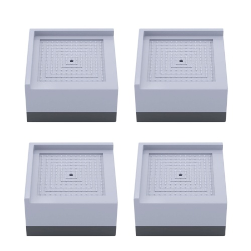 4 Pack Washing Machine Feet Pads Square Anti Vibration Pads Non-Slip Shock and Noise Cancelling Height Adjustable Pads for Washing Machine Dryer Fridge Furniture Home Appliances