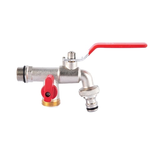 

Double Tap 1/2 Inch and 1 * 3/4 Inch Outlet with Thicken Outlet Valve Detachable for Garden Drinking Water Farm Crops with Red Handle