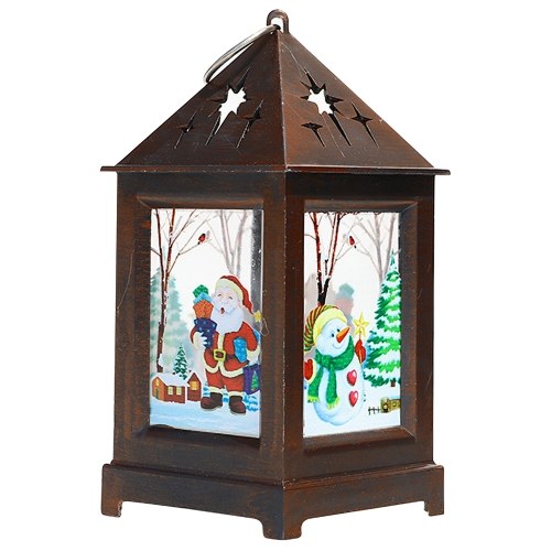 Lanterne LED de Noël Père Noël Motif Bonhomme de Neige