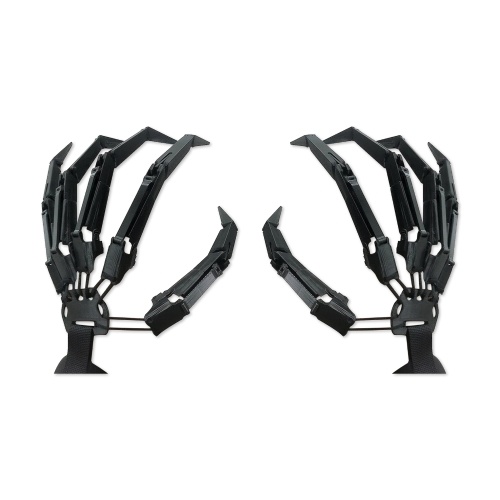 

A Pair Black Simulated Skeleton Hand Flexible Finger Joint Halloween Party Decorative Props Secret Room Terror Props