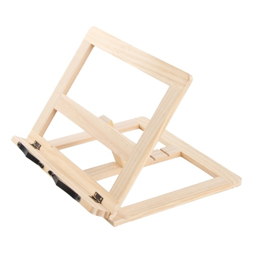

Desk Wood Book Stand 4 Levels Adjustable Book Holder Tray and Page Paper Clips Lightweight Bookstand Music Books Stand